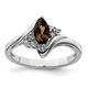 925 Sterling Silver Diamond and Smoky Quartz Ring Size R 1/2 Measures 2mm Wide Jewelry Gifts for Women