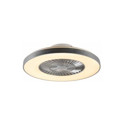 Qazqa - Deckenventilator Silber mit Sterneneffekt 60cm inkl. led Dimmbar mit Fernbedienung - Climo Image