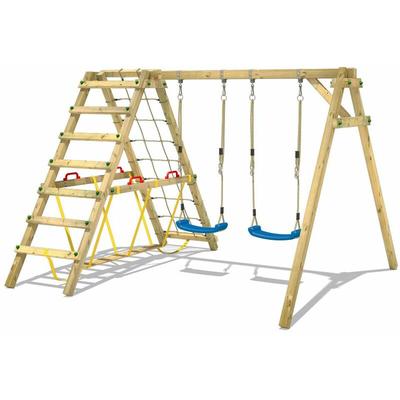 Kinderschaukel Schaukelgestell Smart Hike, Schaukel mit Kletteranbau und Schwebebalken, Image