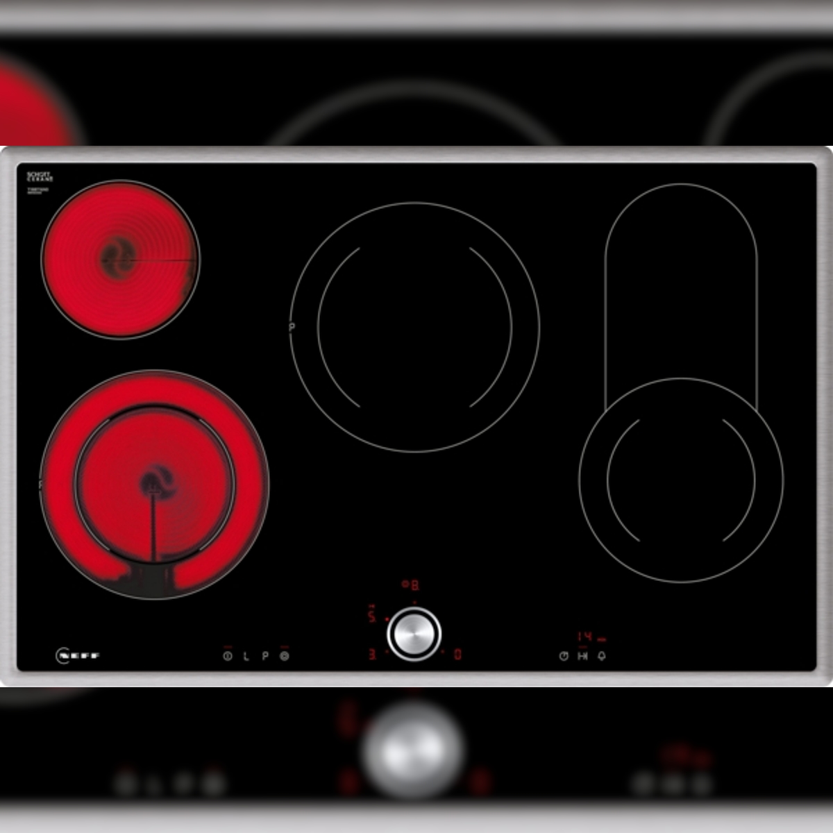 Neff N 70 T18BT16N0 Elektrokochfeld, 80 cm, Schwarz, Mit Rahmen aufliegend Image