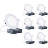 Infibrite Selectable LED Canless Recessed Lighting Kit in White | 1 H x 6.3 W in | Wayfair IB-002-8-12W-WH-6PK