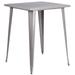 Wrought Studio™ Angeleca Commercial Square Metal Indoor-Outdoor Table Metal in Gray | 40.75 H x 33.25 W x 33.25 D in | Wayfair