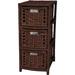 World Menagerie Hull 3 Drawer Storage Chest Solid Wood/Wicker in Brown | 25 H x 11 W x 15 D in | Wayfair JH09-048-3-MOC