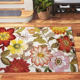 Green/Pink 60 x 0.5 in Area Rug - Andover Mills™ Modoc Hand Hooked Green/Red/Pink/Ivory Rug Polyester | 60 W x 0.5 D in | Wayfair