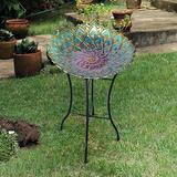 August Grove® Brad Flower Birdbath Glass | 21.2 H x 18 W x 18 D in | Wayfair 0BDC794B35DF47A4A9E80B1D915B7178