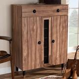 Union Rustic Modern & Contemporary 2 Door Wood Entryway 15 Pair Shoe Storage Cabinet Manufactured Wood in Brown | 46.5 H x 35 W x 15 D in | Wayfair