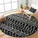 Black/White 60 x 0.39 in Indoor Area Rug - Foundry Select Cobos Geometric Black/Ivory Area Rug Polypropylene | 60 W x 0.39 D in | Wayfair