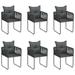 Ivy Bronx Patio Chairs Outdoor Patio Dining Chair w/ Pillows Poly Rattan Black Wicker/Rattan in Black/Gray | 26.4 H x 20.3 W x 20.3 D in | Wayfair