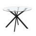 Ivy Bronx Cuyuna Glass Pedestal Dining Table Glass/Metal in Black | 29.5 H x 41.3 W x 41.3 D in | Wayfair B1DB1D047F8D4BBE9B2BF629CBDD3C3C