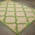 Brown/Green 22.05 x 0.07 in Area Rug - Sol 72 Outdoor™ Laub Geometric Machine Made Power Loom Indoor/Outdoor Area Rug in Sand/Green | Wayfair