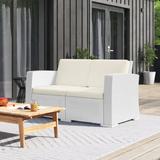 Mercury Row® Mcchesney 55" Wide Outdoor Loveseat w/ Cushions Plastic | 31 H x 55 W x 31 D in | Wayfair BRYS7267 34380207