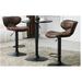 Williston Forge Galilea Swivel Adjustable Height Bar Stool Upholstered/Metal in Black/Brown | 18 W x 21 D in | Wayfair