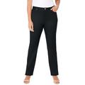 Plus Size Women's Sateen Stretch Pant by Catherines in Black (Size 28 W)