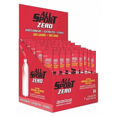 ALL SPORT 10125024 Sports Drink Mix, Sugar Free, Fruit Punch, 50 PK