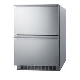 Summit Appliance 3.9 cu. ft. Built-in Mini Fridge w/ Freezer Stainless Steel in Gray | 34 H x 23.63 W x 23.75 D in | Wayfair SPRF34D