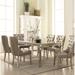 Rosdorf Park Donatienne Extendable Dining Set Wood/Upholstered in Brown/White | 30 H in | Wayfair 422A9A8B3FA4421291454EE1776E488B