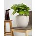 Ebern Designs Finy Pot Planter Natural Fibers/Composite/Fiberglass/Resin/Plastic in Gray/White | 9.75 H x 11.75 W x 11.75 D in | Wayfair
