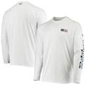 Men's Columbia White Boston Red Sox Americana Terminal Tackle Omni-Shade Raglan Long Sleeve T-Shirt