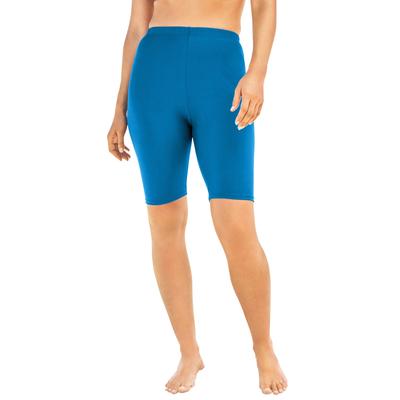 Plus Size Women's High-Waist Swim Bike Short by Swim 365 in Azure Blue (Size 30) Swimsuit Bottoms