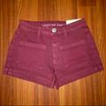 American Eagle Outfitters Shorts | Ae High Rise Cargo Maroon Pocket Shortie Shorts 00 | Color: Pink/Red | Size: 00