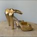 Coach Shoes | Coach Dianah Basket Weave Gold Heel Sz 7b | Color: Gold | Size: 7