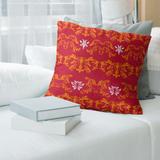 Tampa Bay Throwback Football Baroque Pattern Accent Pillow-Faux Linen