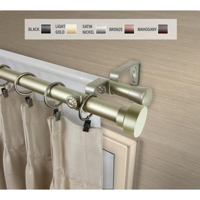 InStyleDesign Beret 1 inch Diameter Adjustable Double Curtain Rod