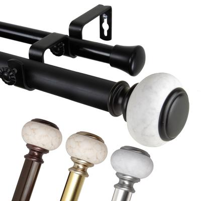 InStyleDesign Kennedy 1 inch Diameter Adjustable Double Curtain Rod