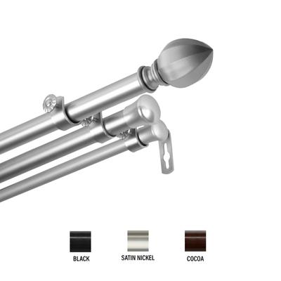 InStyleDesign Sienna Triple Curtain Rod 13/16 inch dia.