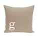 Brown 16 x 16-inch Monogram Print Decorative Pillow