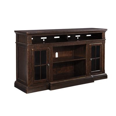 Roddinton Casual XL TV Stand w/Fireplace Option Dark Brown