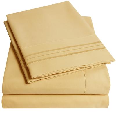 Deep Pocket Soft Microfiber 4-piece Solid Color Bed Sheet Set