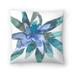 Watercolor Blue And Green Succulent 3 - Decorative Throw Pillow