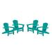 Hawkesbury 4-piece Recycled Plastic Fanback Adirondack Chair Set by Havenside Home