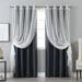 Aurora Home Mix & Match Faux Silk Blackout Tulle Sheer 4 Piece Panel Curtain Set - 52x84