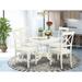 East West Furniture 5 Piece Dining Set- a Dining Table with Pedestal & 4 Chairs (Finish & Seat Type Options)
