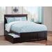 Madison Full Platform Bed with Footboard and 2 Bed Drawers in Espresso