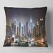 Designart 'New York Times Square in Blue Light' Cityscape Throw Pillow