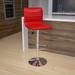 Modern Vinyl Stitch Back Adjustable Height Barstool - 16"W x 19"D x 35" - 44"H