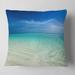 Designart 'Turquoise Ocean Under Blue Sky' Modern Seascape Throw Pillow