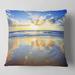 Designart 'Blue Sky and Clouds Mirrored in Sea' Seashore Throw Pillow