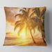 Designart 'Bright Sunset at Barbados Island' Modern Seascape Throw Pillow