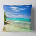 Designart 'Tranquil Seychelles Tropical Beach' Modern Seascape Throw Pillow