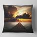 Designart 'Indefinite Wooden Pier to Gloomy Sea' Bridge Throw Pillow