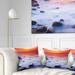 Designart 'Bright Red Rocky Coast Sunset' Seashore Throw Pillow