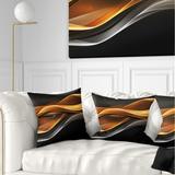 Designart 'Gold Silver Inward Lines' Abstract Throw Pillow