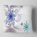 Designart 'Blue and Grey Symmetrical Fractal Flower' Floral Throw Pillow