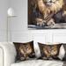 Designart 'King Lion with Lighted Face' Animal Art Throw Pillow