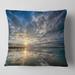 Designart 'Sunset with Dramatic Sky and Sea' Seashore Throw Pillow