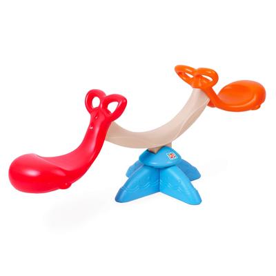 Happy Whale Seesaw with rotation - 42"Lx16"Wx21"H - White|Blue|Orange|Red